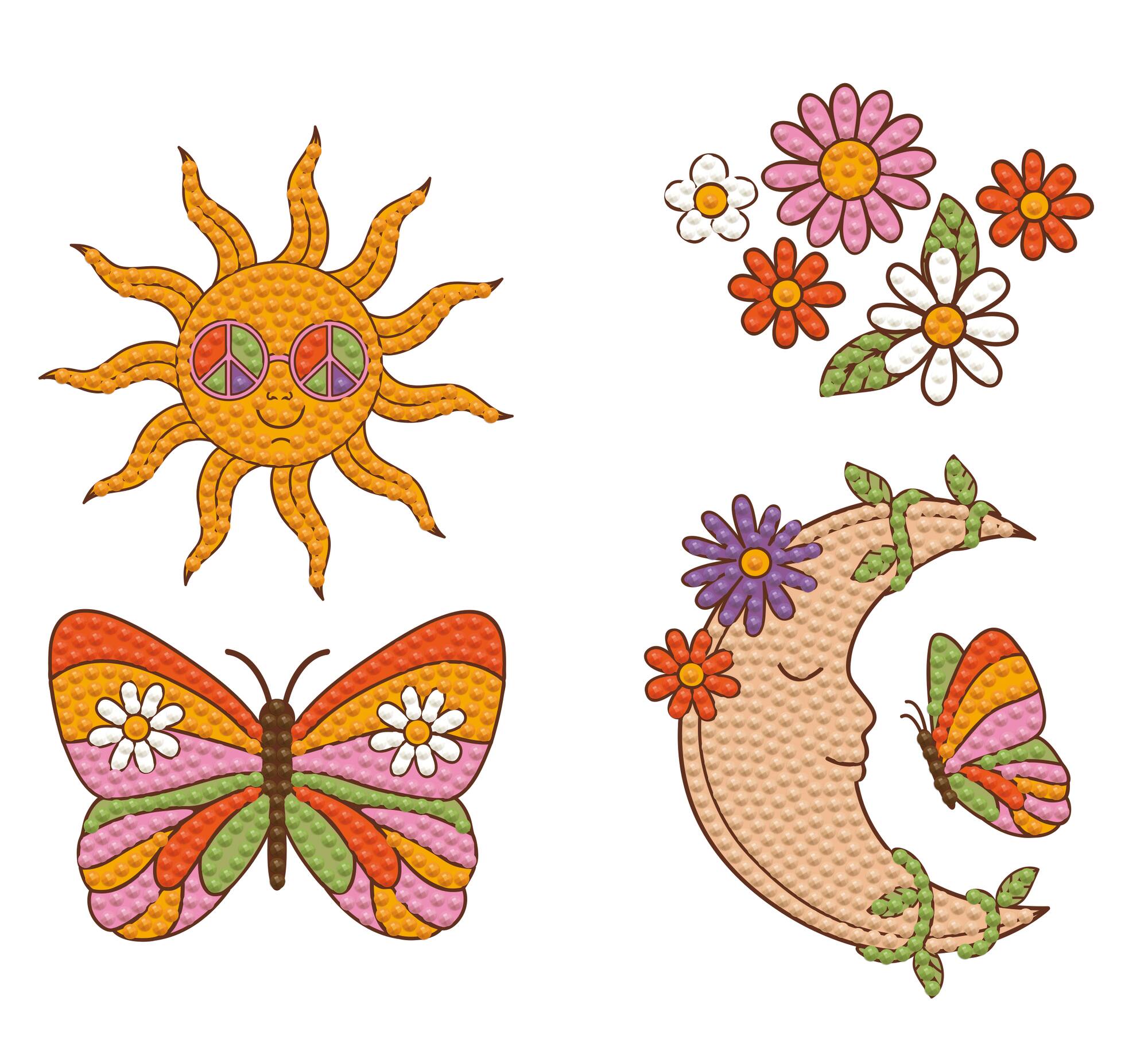 Diamond Dotz® Boho Sun & Moon Iron-On 'n' Dot Kit